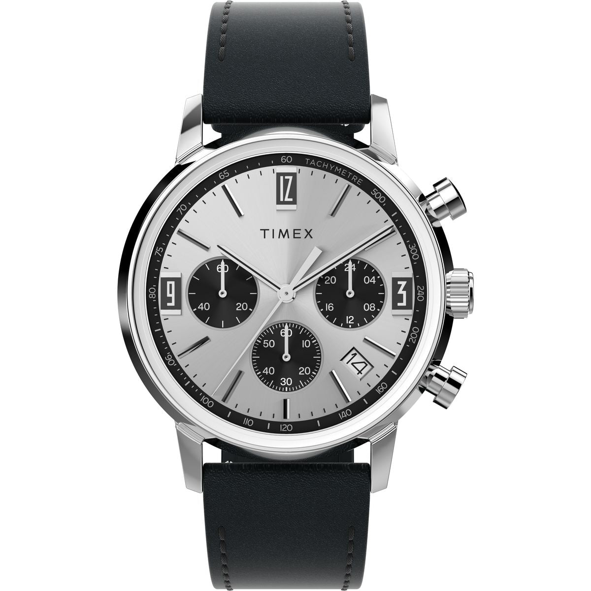 TIMEX Marlin Analog watch with Silver Round Dial & Black Leather Strap Band  Men's Watches - TW2W10300UJ